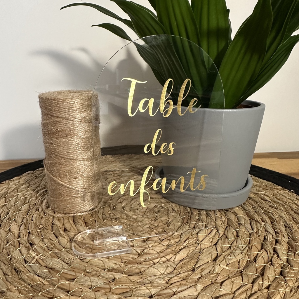 Numéro de table Transparent / Or