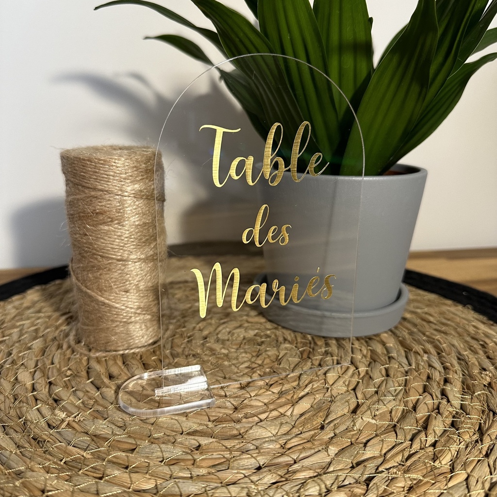 Numéro de table Transparent / Or