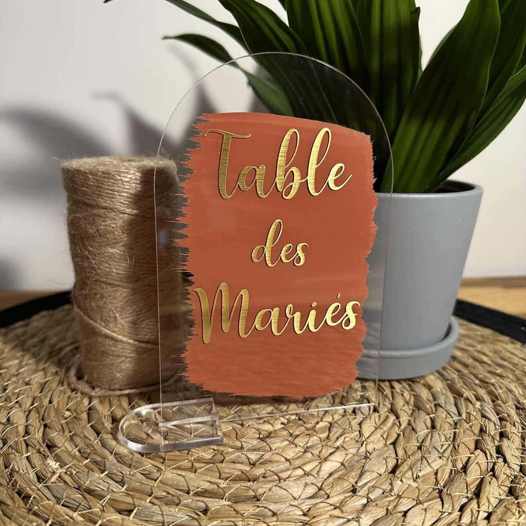 Numéro de table Terracotta / Or