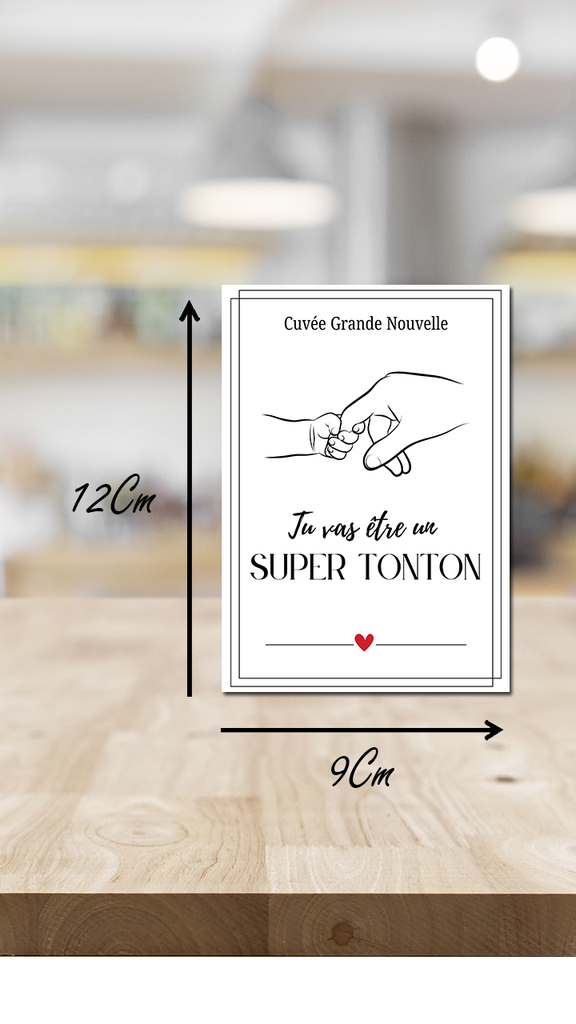 Étiquette bouteille personnalisée annonce grossesse Tonton