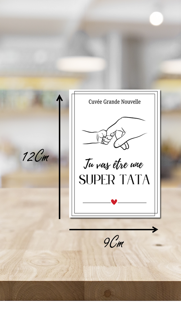 Étiquette bouteille personnalisée annonce grossesse Tata