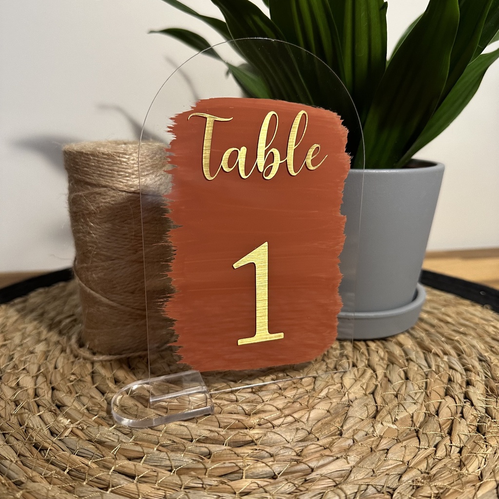 Numéro de table Terracotta / Or