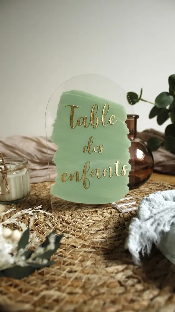Numéro de table Vert sauge