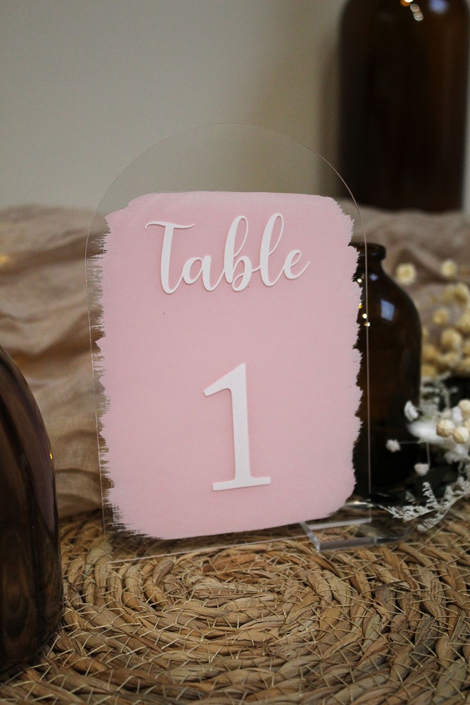 Numéro de table Rose 