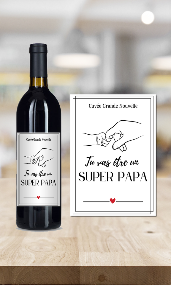 Étiquette bouteille personnalisée annonce grossesse PAPA