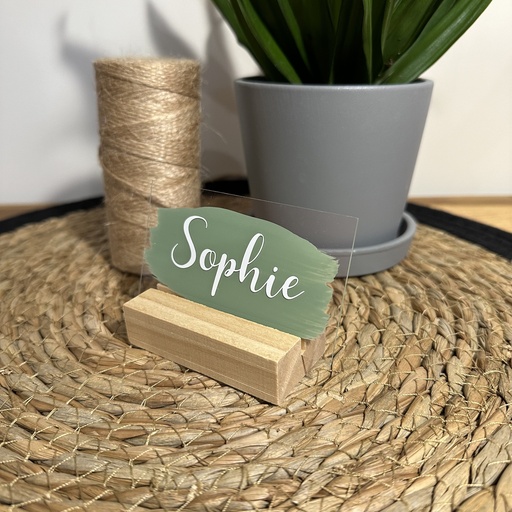 Marque place plexiglas avec support bois