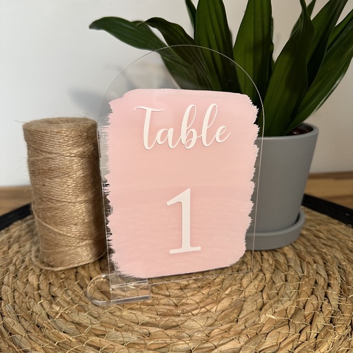 Numéro de table Rose 
