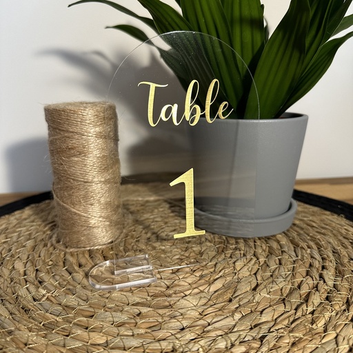 Numéro de table Transparent / Or