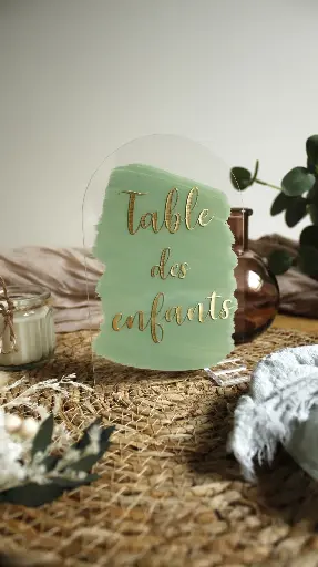 Numéro de table Vert sauge