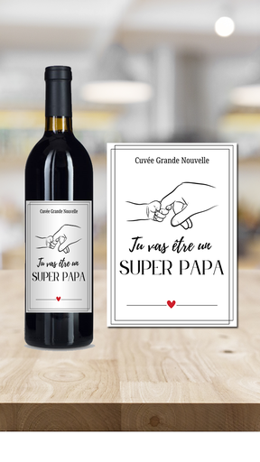 Étiquette bouteille personnalisée annonce grossesse PAPA