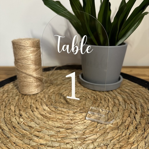 Numéro de table Transparent / Blanc